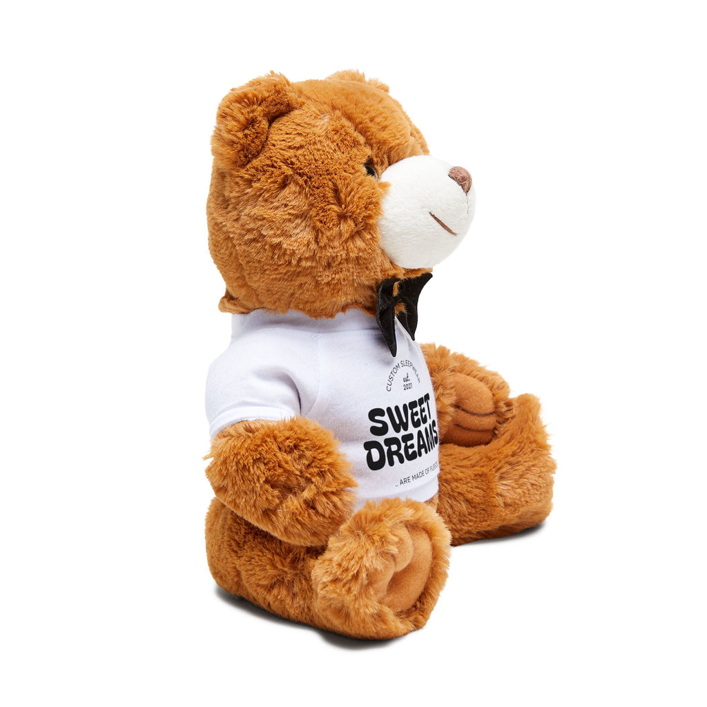 Sweet Dreams Teddy Bear Plush — Soft Brown Bear with 'Sweet Dreams' T‑Shirt