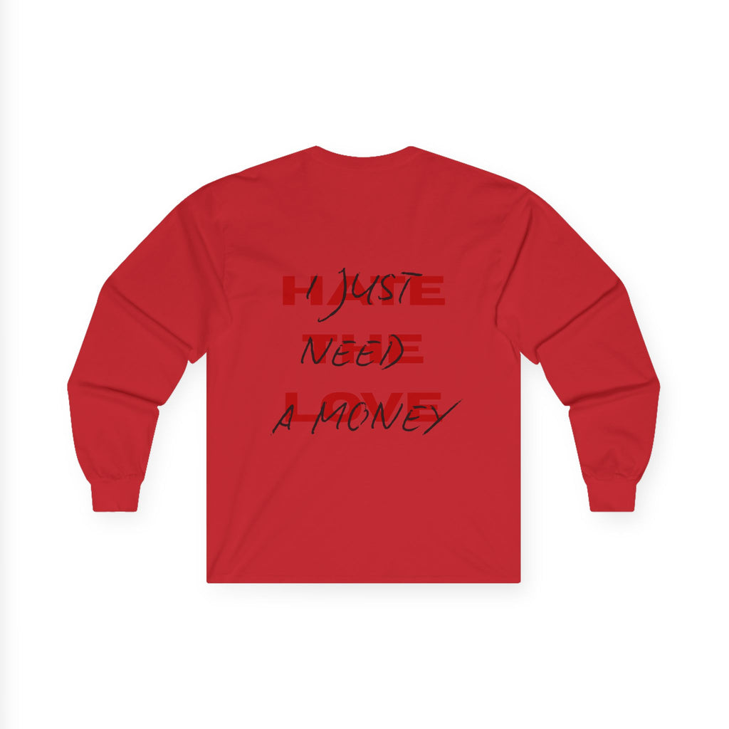 Hate the Love Long Sleeve Tee | Red Script Graphic