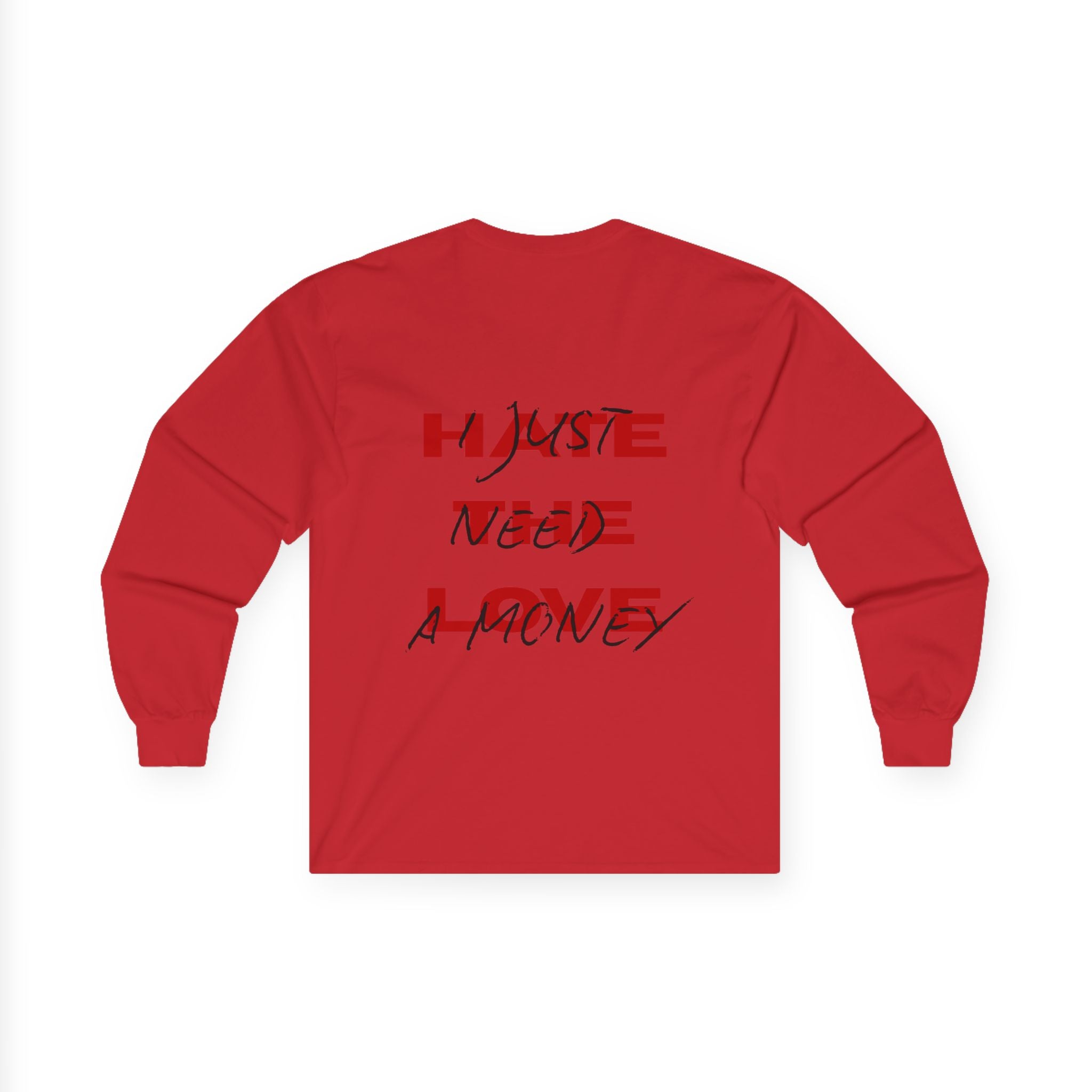Hate the Love Long Sleeve Tee | Red Script Graphic