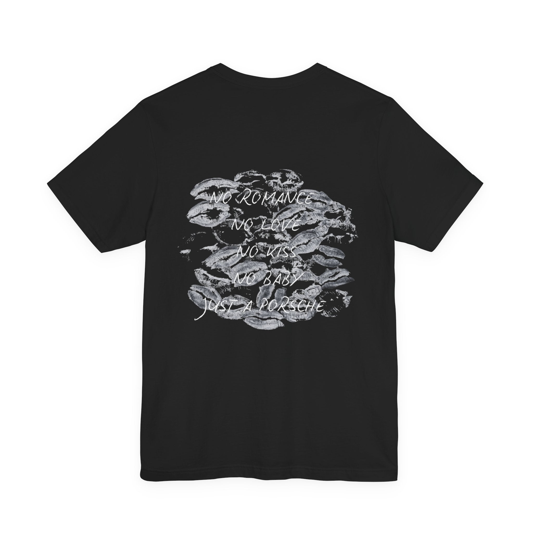 Kissed Lips Graphic Tee | Lip Print Back Design, Short Sleeve Shirt