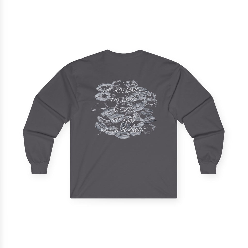 Kiss Print Lipstick Marks Long Sleeve Tee | Kiss Pattern Shirt