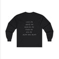 Handwritten Love Me Phrase Long Sleeve Tee | Back Text Script