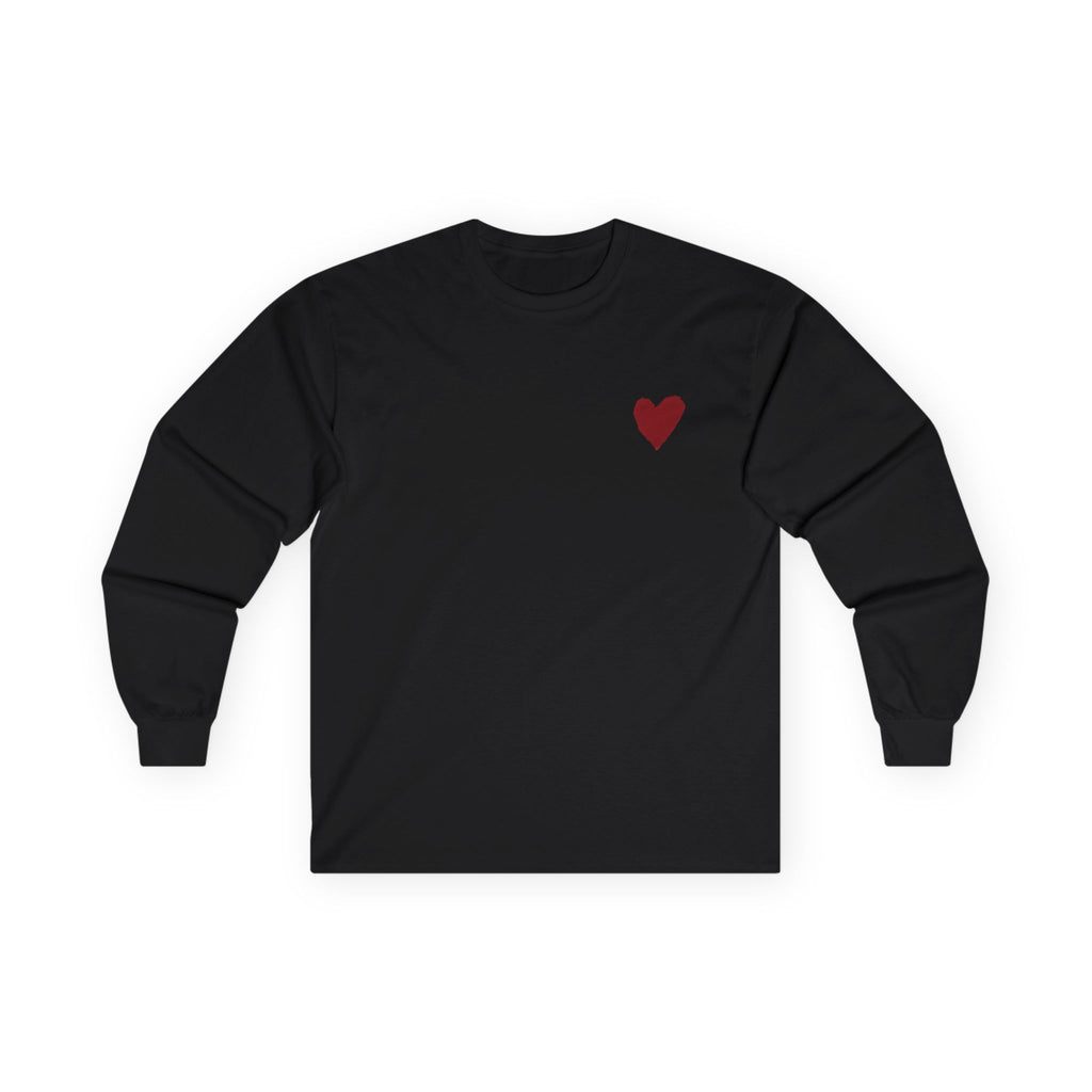 Copy of My Heart Is Yours long sleeve tee | small heart chest design