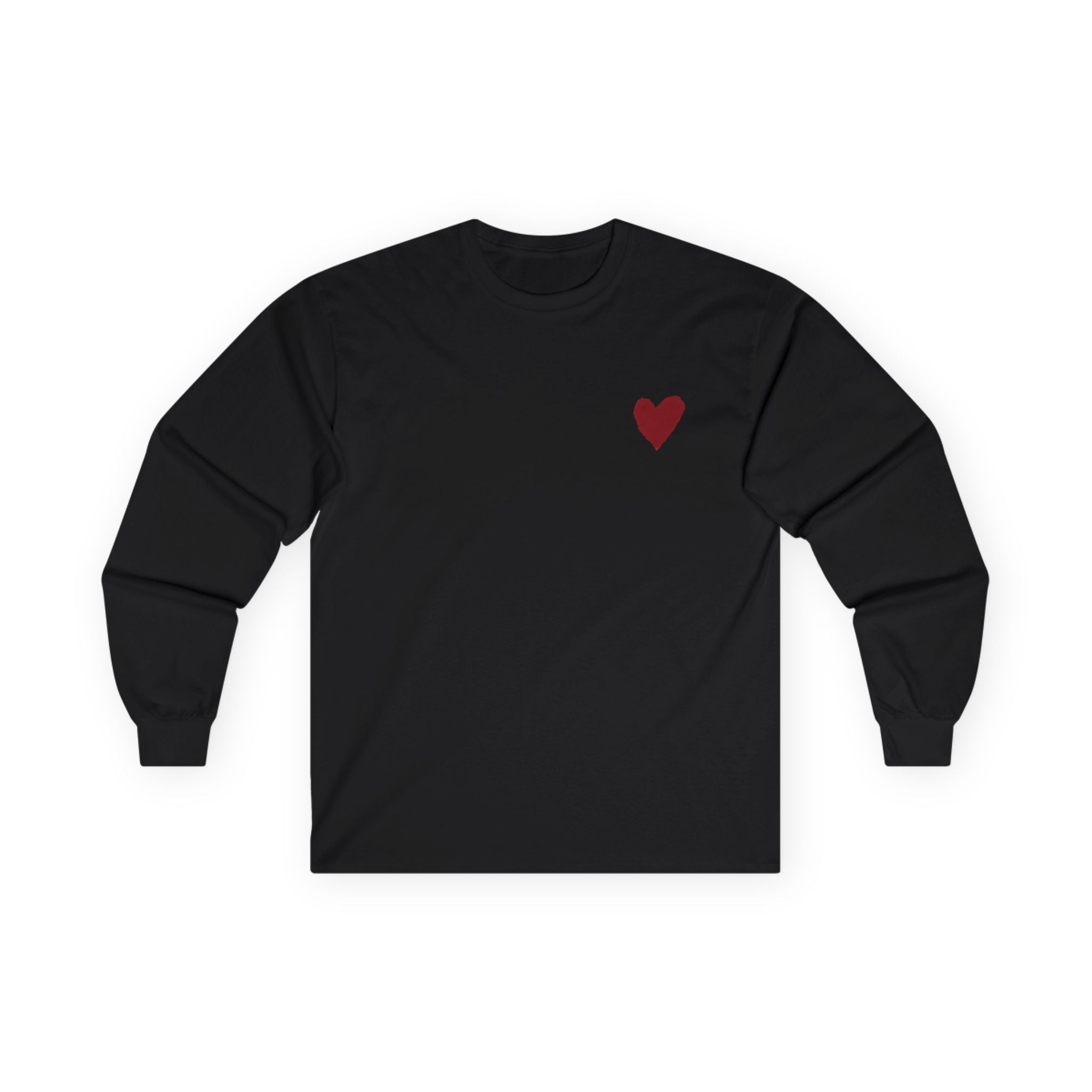 Copy of My Heart Is Yours long sleeve tee | small heart chest design
